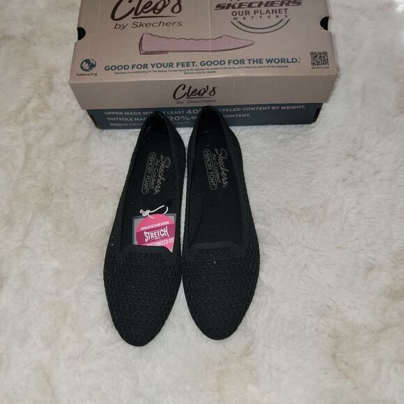 Skechers Cleo 2.0 Someday Flats Recycled Vegan Sparkle Knit Ballerina SlipOn 9.5 - Picture 8 of 15